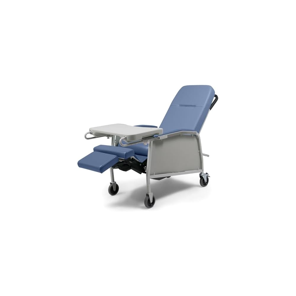 Lumex 3-Position Medical Recliner, Reclining Geri Chair with Wheels, Jade