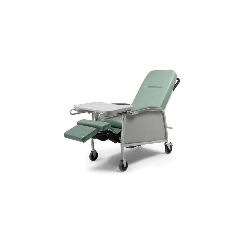 Lumex 3-Position Medical Recliner, Reclining Geri Chair with Wheels, Jade