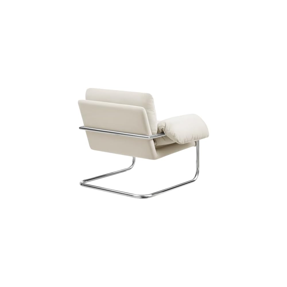 Modway Ansel Performance Velvet Accent Chair in Alabaster - Stain-Resistant Velvet Lounge Chair for Living Room, Bedroom - Corner Reading Chair with Arms and Removable Cushions