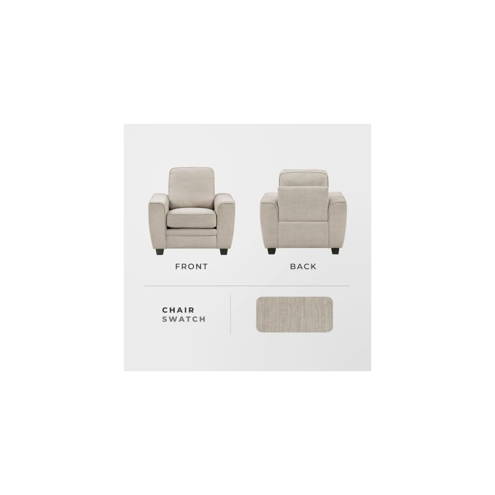 Lexicon Chenille Upholstered Accent Chair with Track Arms, Taupe