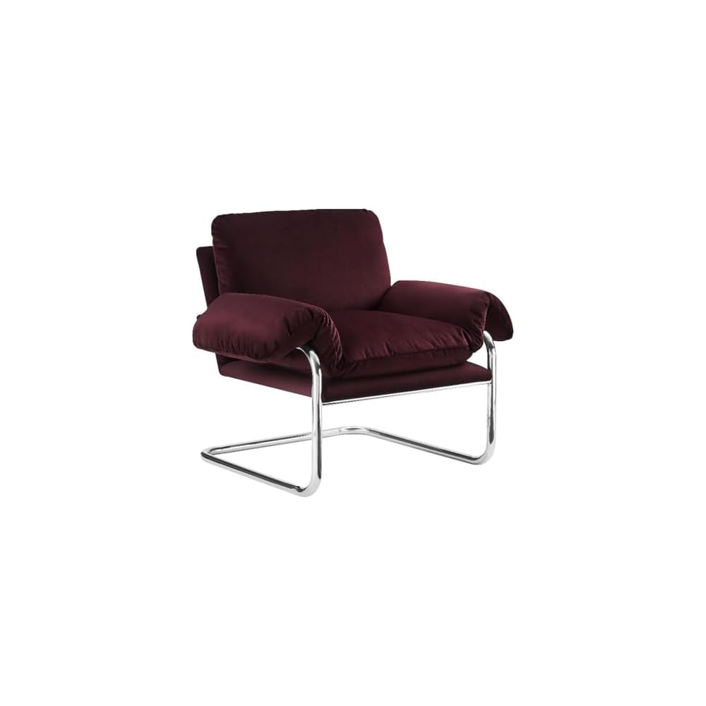 Modway Ansel Performance Velvet Accent Chair in Chocolate Brown - Stain-Resistant Velvet Lounge Chair for Living Room, Bedroom - Corner Reading Chair with Arms and Removable Cushions
