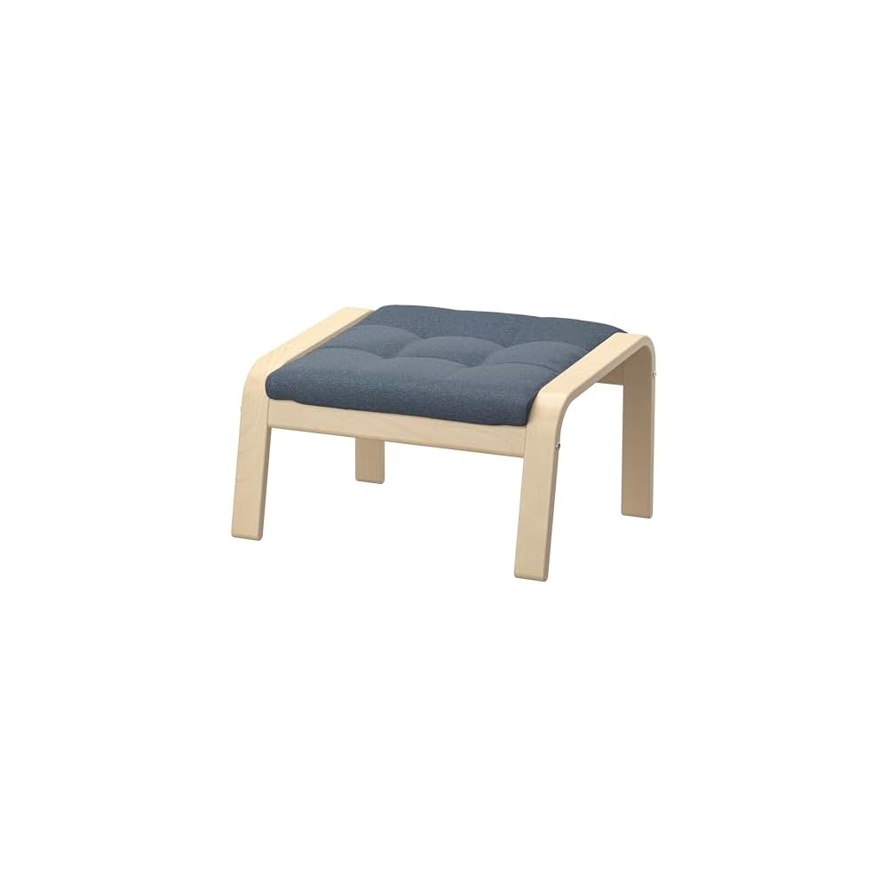 ProTuning POÄNG Armchair and footstool, birch veneer/Gunnared blue