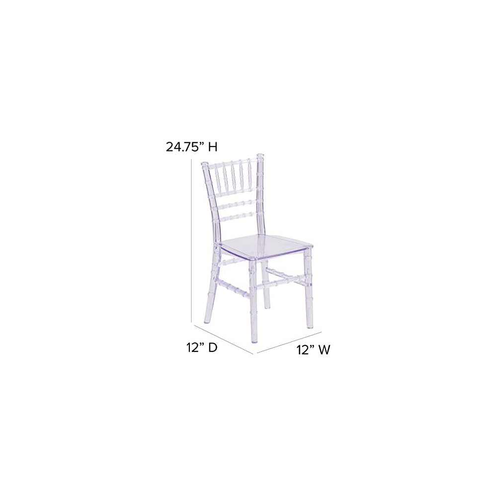 Flash Furniture Child’s Transparent Crystal Resin Party and Event Chiavari Chair for Commercial & Residential Use