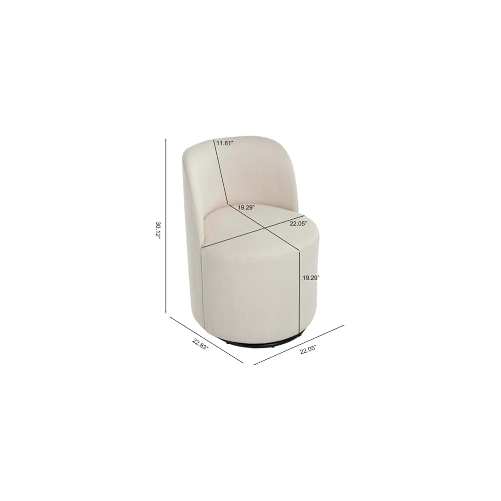 360° Rotating Fabric Swivel Accent Chair - Soft Upholstered Side Chair for Living Room, Office, Bedroom & Home Study - Stylish Modern Design, Comfort & Versatility