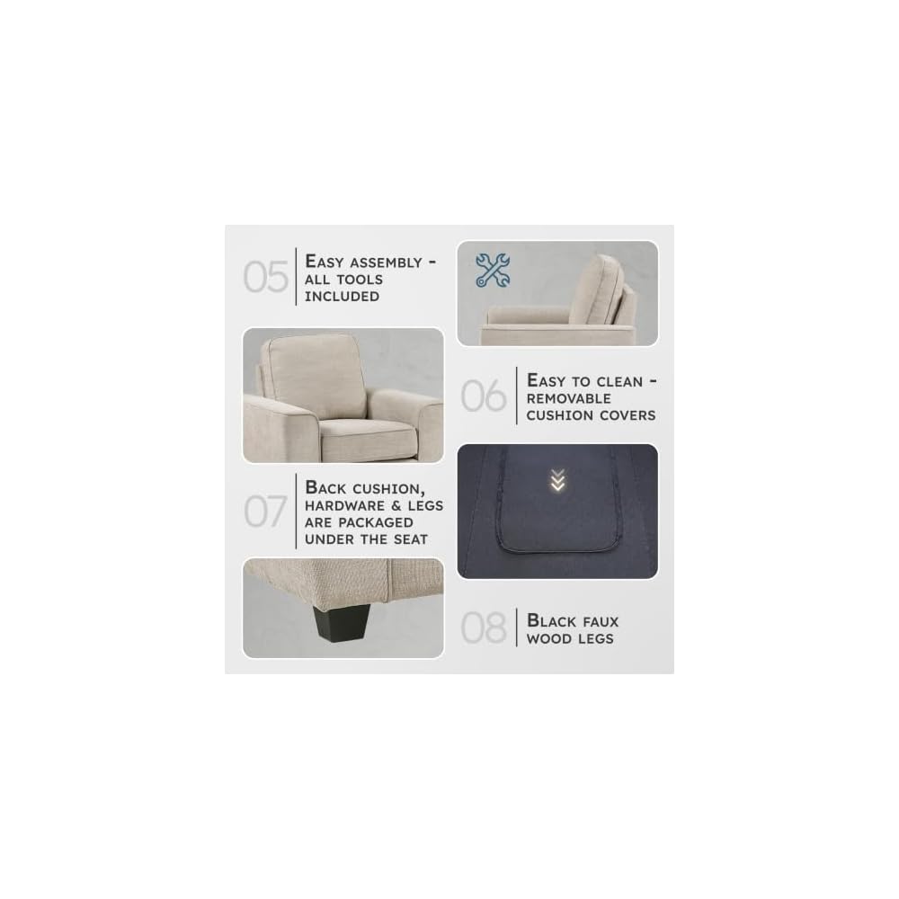 Lexicon Chenille Upholstered Accent Chair with Track Arms, Taupe