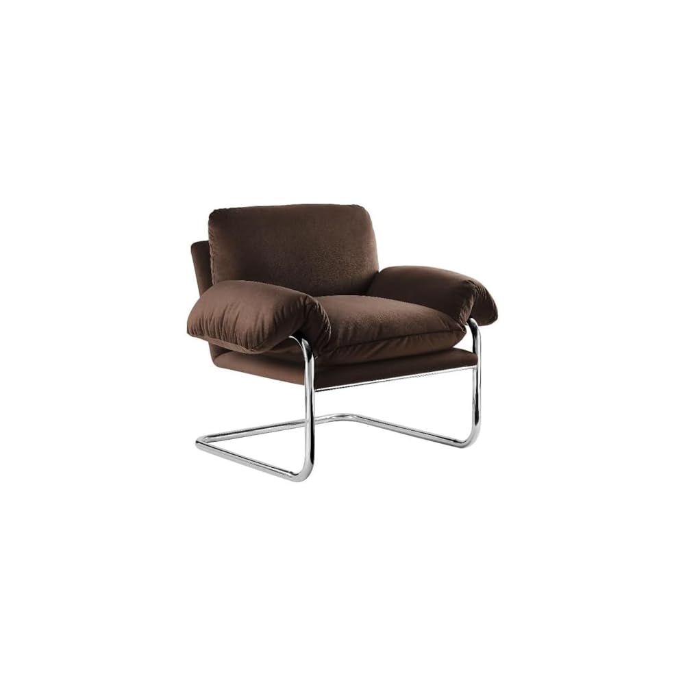 Modway Ansel Performance Velvet Accent Chair in Chocolate Brown - Stain-Resistant Velvet Lounge Chair for Living Room, Bedroom - Corner Reading Chair with Arms and Removable Cushions
