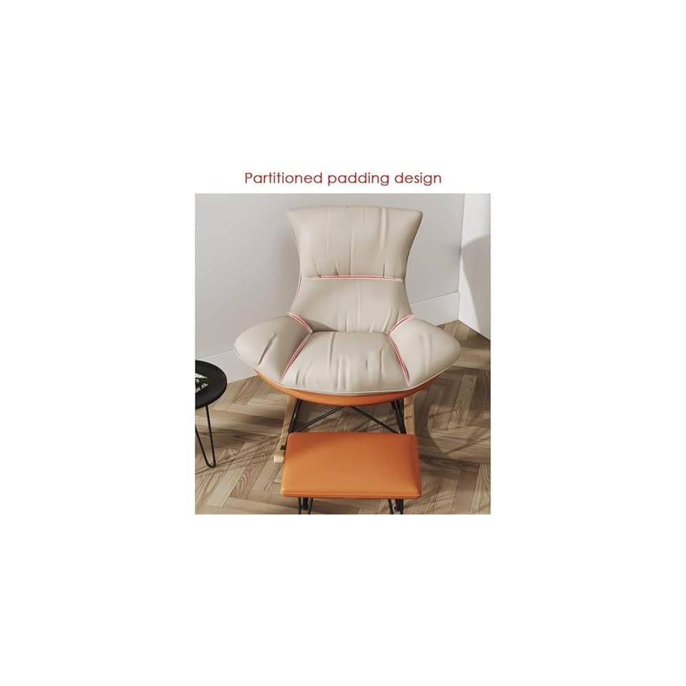 LSLYTQ Living Room Sofa Rocking Chair, Recliner Leisure Rocking Chair, Soft Rocking Chair with Footstool,Comfortable Upholstered Rocking Chair, Glider Rocker