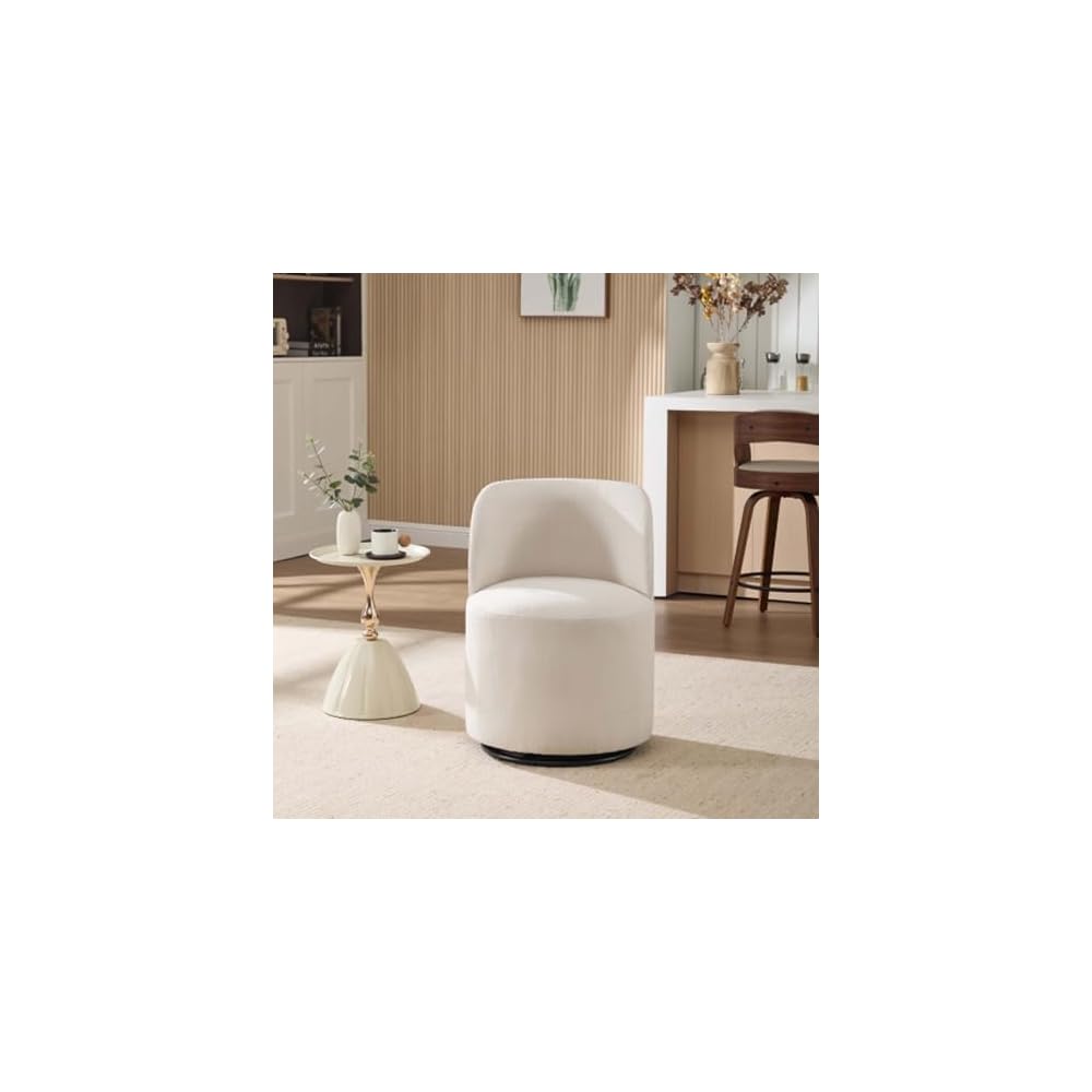 360° Rotating Fabric Swivel Accent Chair - Soft Upholstered Side Chair for Living Room, Office, Bedroom & Home Study - Stylish Modern Design, Comfort & Versatility