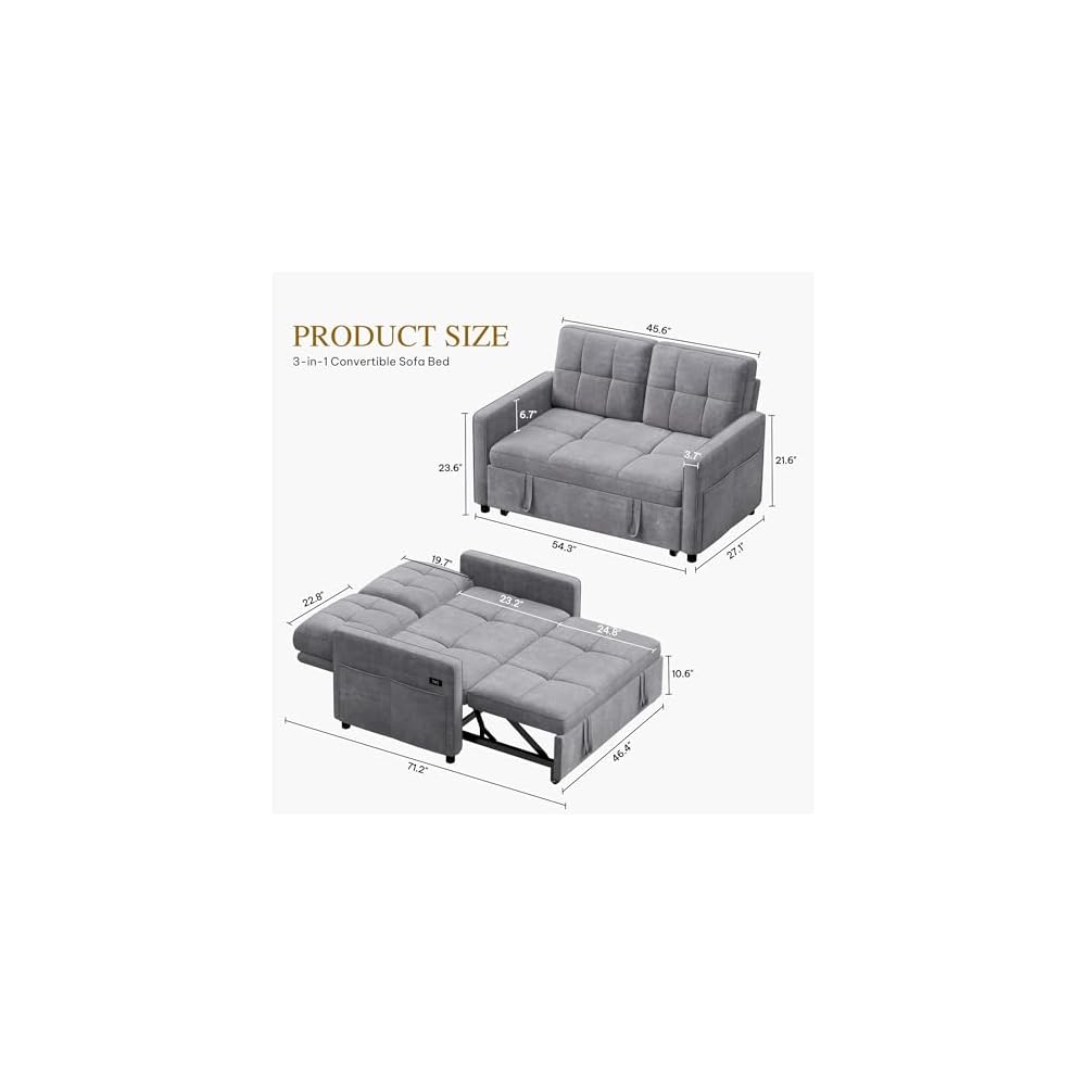 YITAHOME 55" Convertible Sofa Bed
