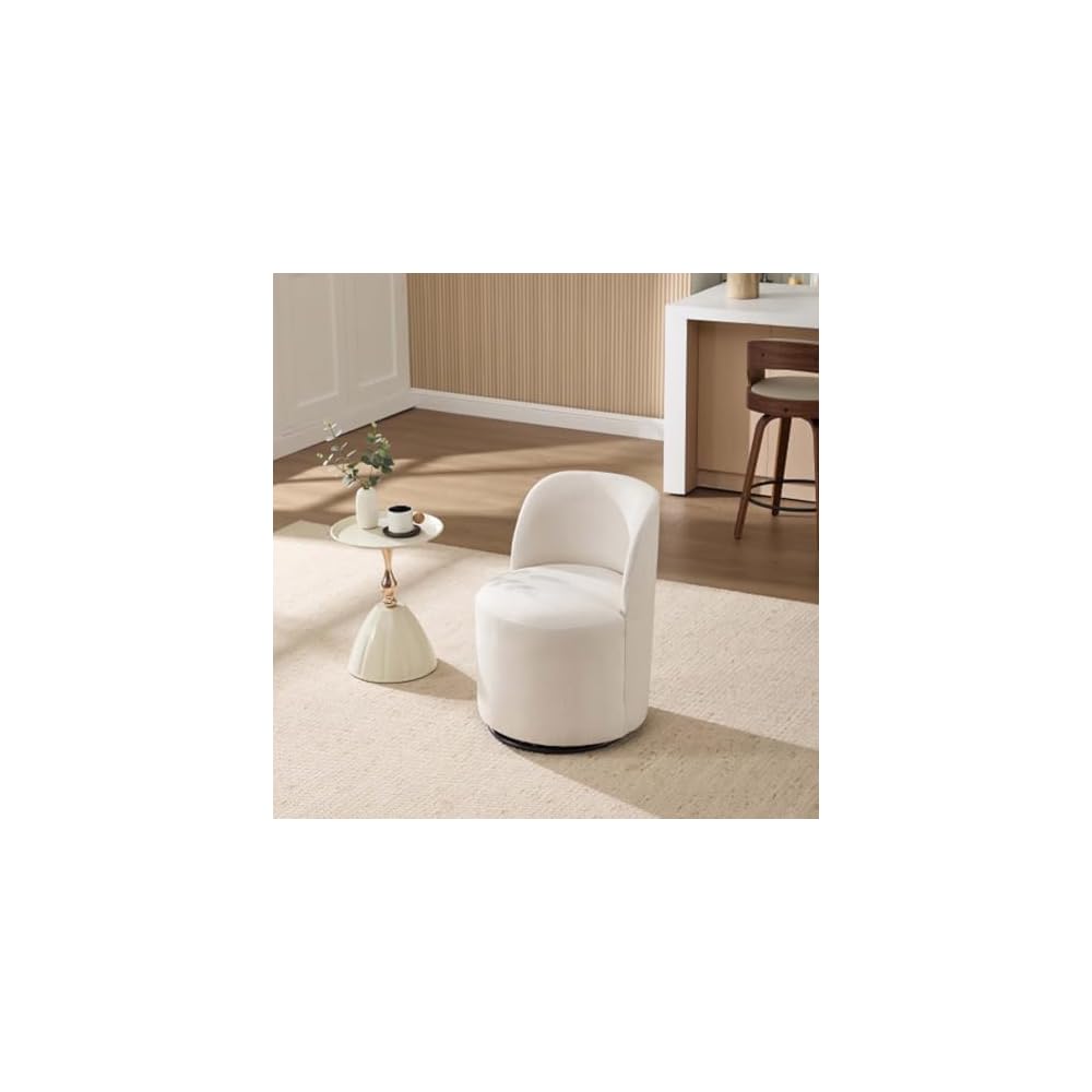 360° Rotating Fabric Swivel Accent Chair - Soft Upholstered Side Chair for Living Room, Office, Bedroom & Home Study - Stylish Modern Design, Comfort & Versatility