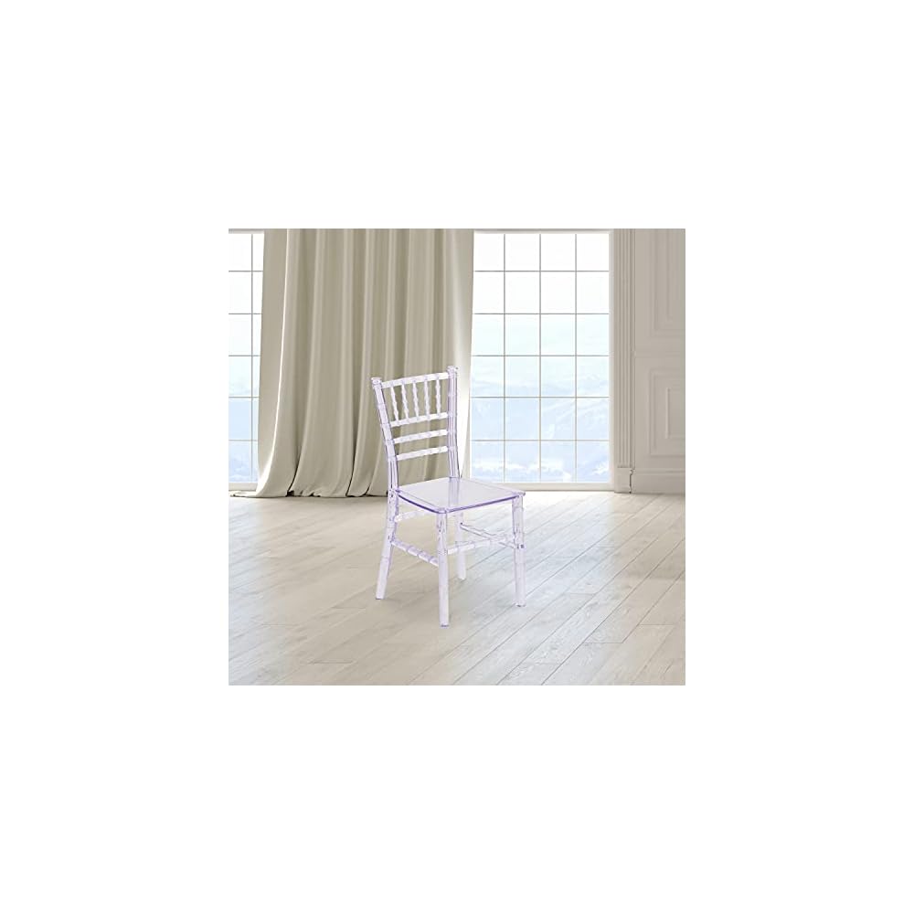 Flash Furniture Child’s Transparent Crystal Resin Party and Event Chiavari Chair for Commercial & Residential Use