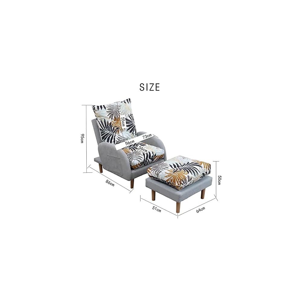 Adjustable Recliner Armchair with Footstool 3 Position Sofa Chair Bed for Living Room & Bedroom Heavy Duty Reclining Lounge Chair Supports Up to 150KG