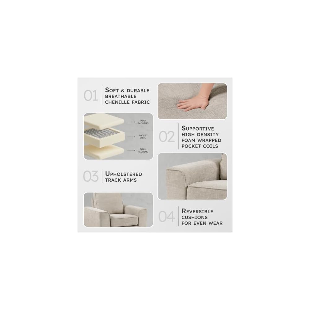 Lexicon Chenille Upholstered Accent Chair with Track Arms, Taupe
