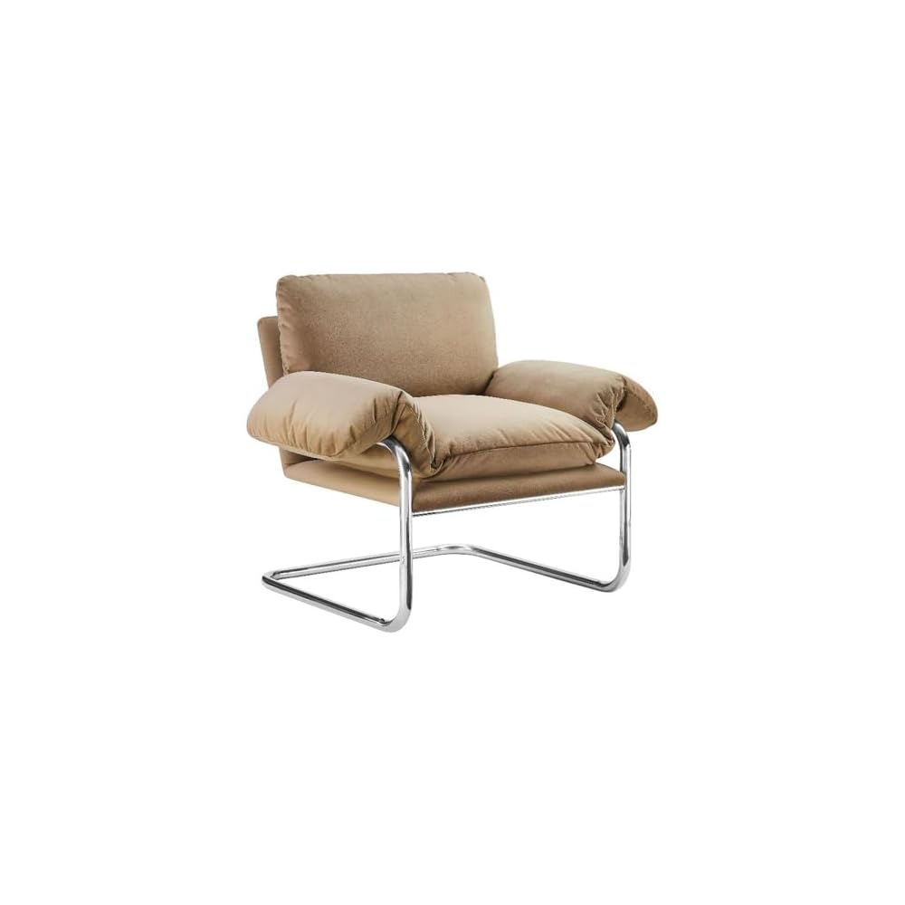 Modway Ansel Performance Velvet Accent Chair in Chocolate Brown - Stain-Resistant Velvet Lounge Chair for Living Room, Bedroom - Corner Reading Chair with Arms and Removable Cushions