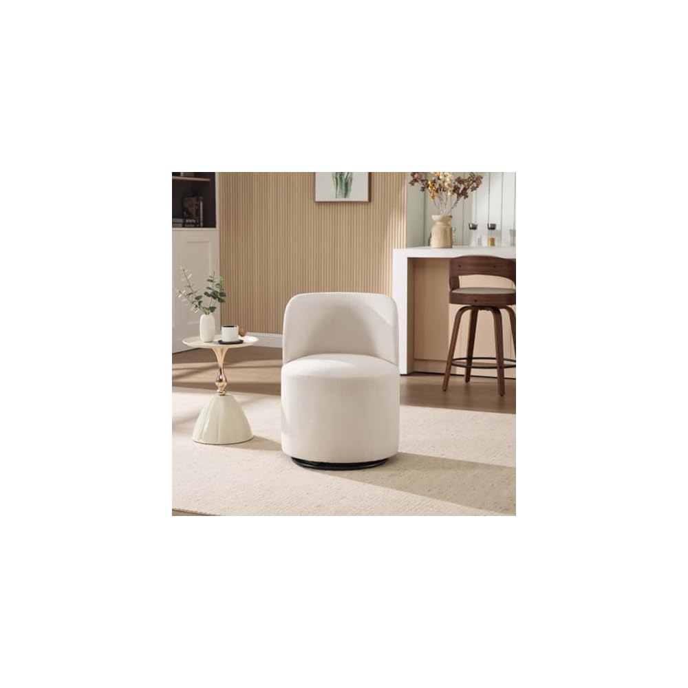 360° Rotating Fabric Swivel Accent Chair - Soft Upholstered Side Chair for Living Room, Office, Bedroom & Home Study - Stylish Modern Design, Comfort & Versatility