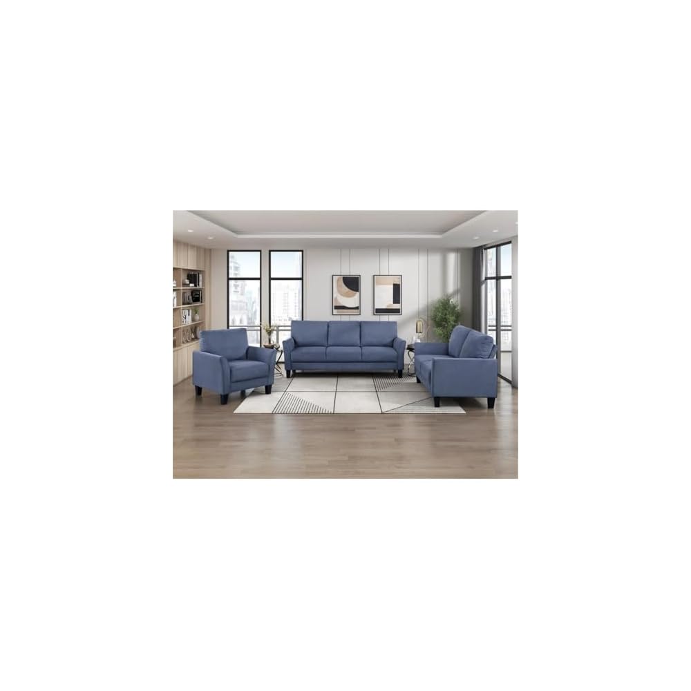 Lexicon Aliana Textured Fabric Chair in Blue