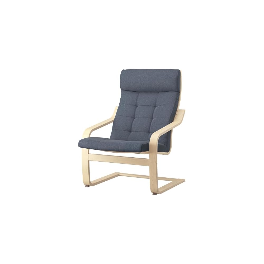ProTuning POÄNG Armchair and footstool, birch veneer/Gunnared blue