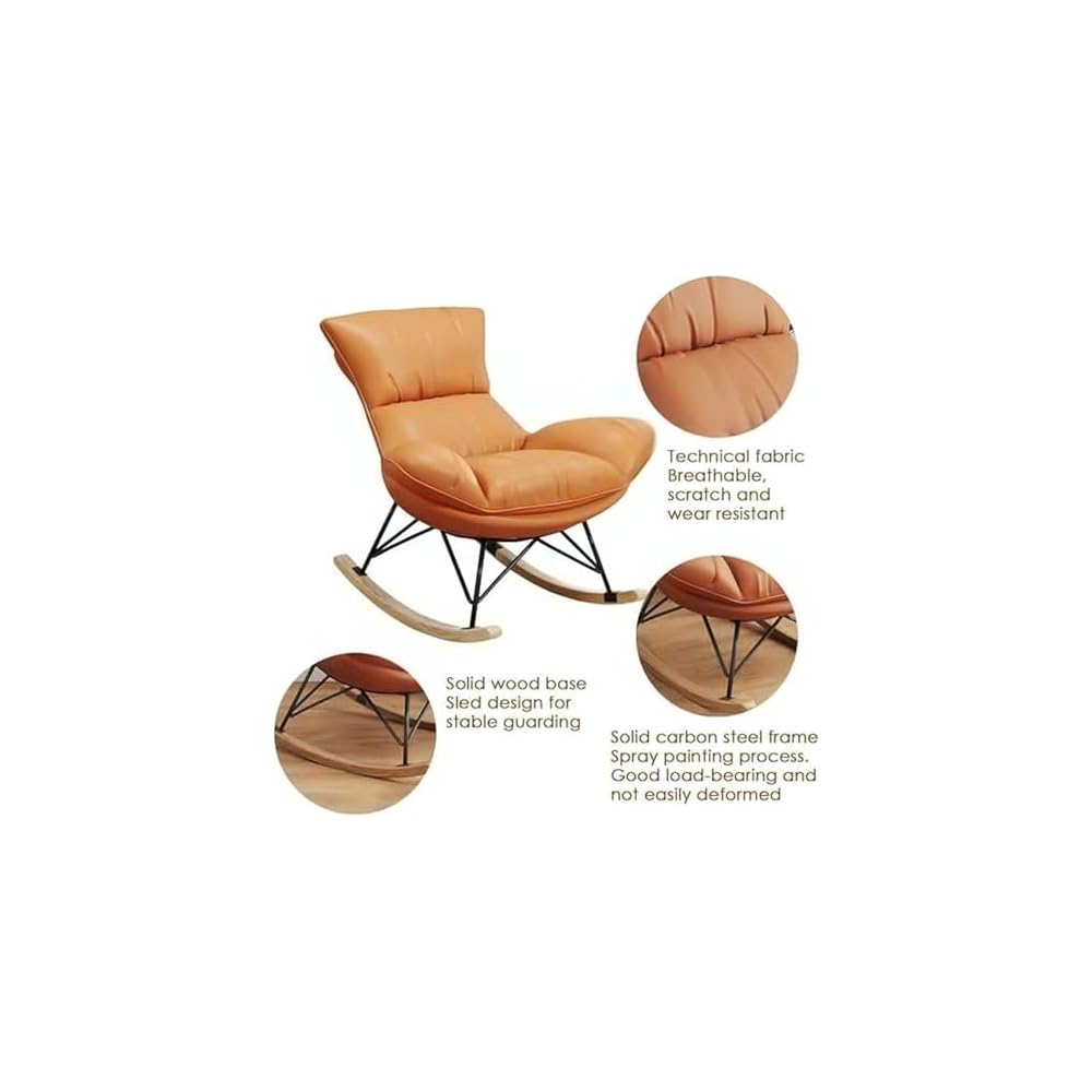 LSLYTQ Living Room Sofa Rocking Chair, Recliner Leisure Rocking Chair, Soft Rocking Chair with Footstool,Comfortable Upholstered Rocking Chair, Glider Rocker
