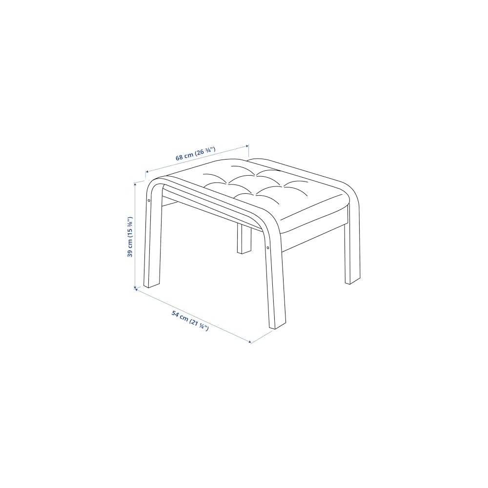 ProTuning POÄNG Armchair and footstool, birch veneer/Gunnared blue