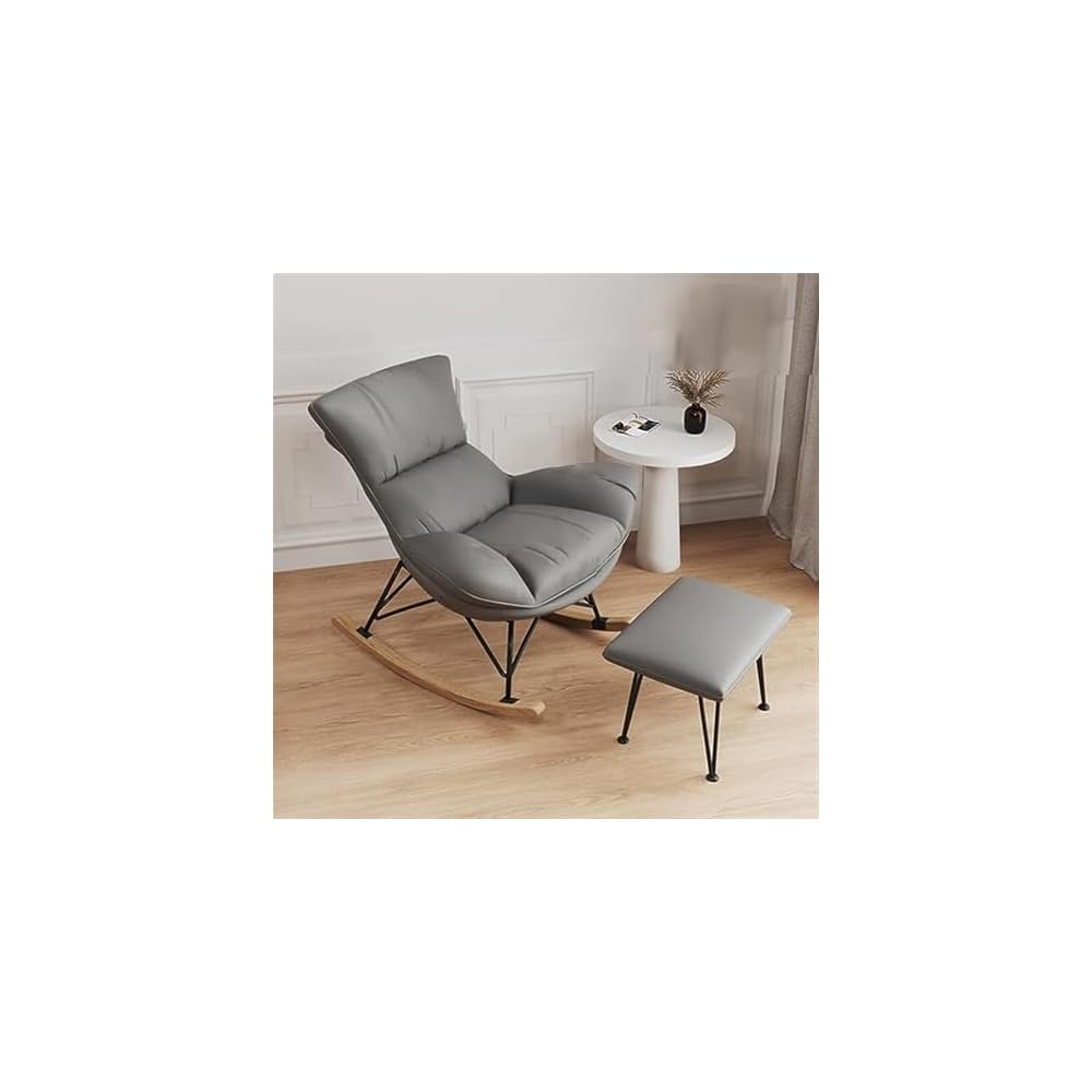 LSLYTQ Living Room Sofa Rocking Chair, Recliner Leisure Rocking Chair, Soft Rocking Chair with Footstool,Comfortable Upholstered Rocking Chair, Glider Rocker