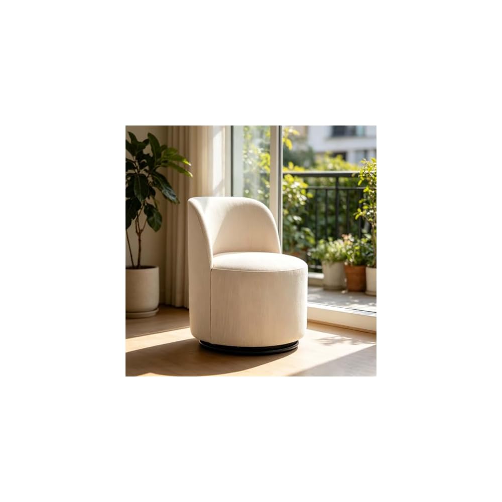 360° Rotating Fabric Swivel Accent Chair - Soft Upholstered Side Chair for Living Room, Office, Bedroom & Home Study - Stylish Modern Design, Comfort & Versatility
