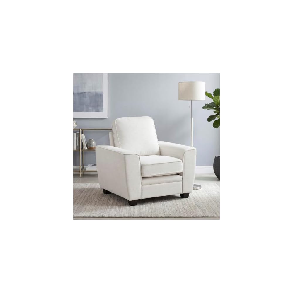 Lexicon Chenille Upholstered Accent Chair with Track Arms, Taupe