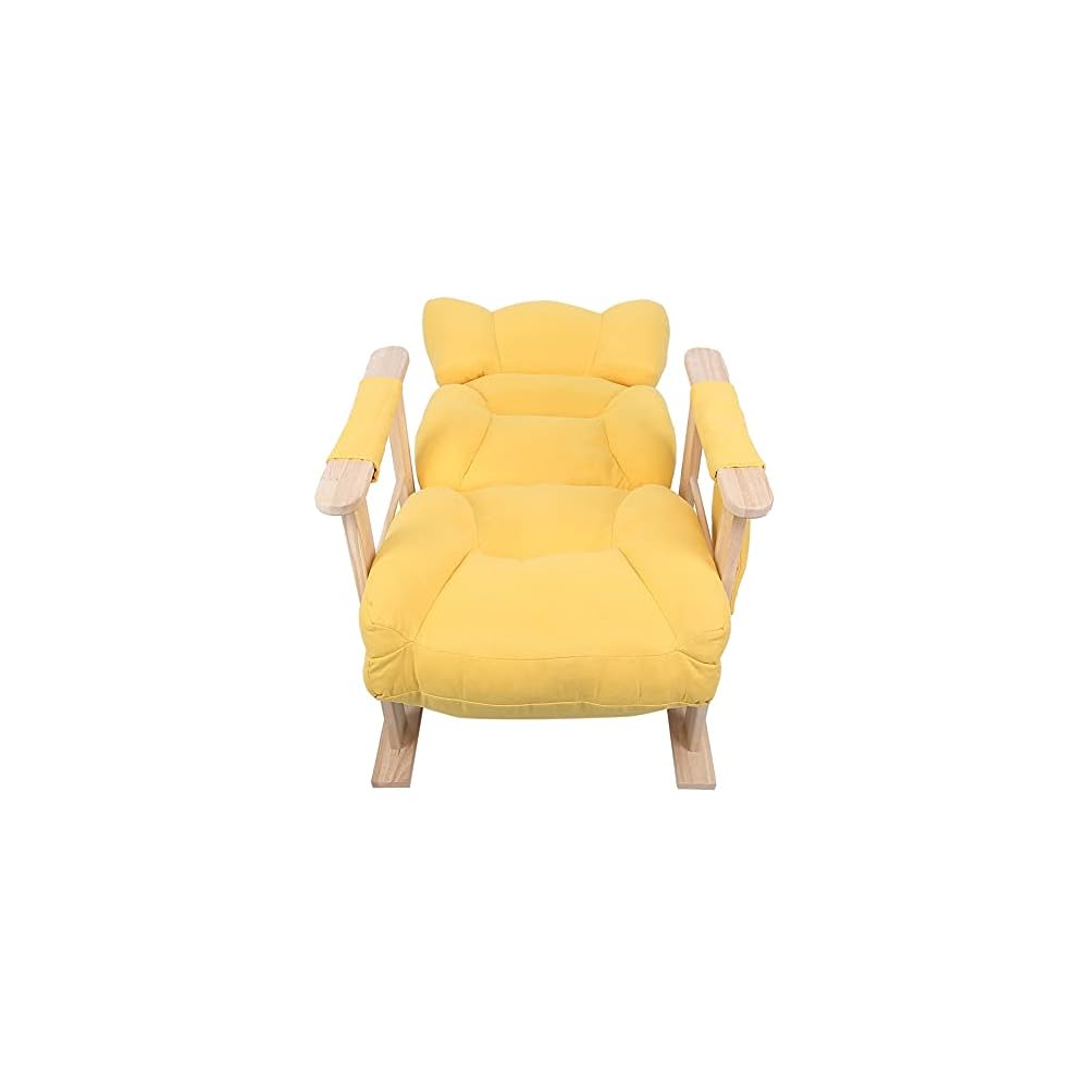 Lazy Sofa Chair Household Height Adjustable Foldable Wooden Armrest Single Sofa Chair Living Room Furniture