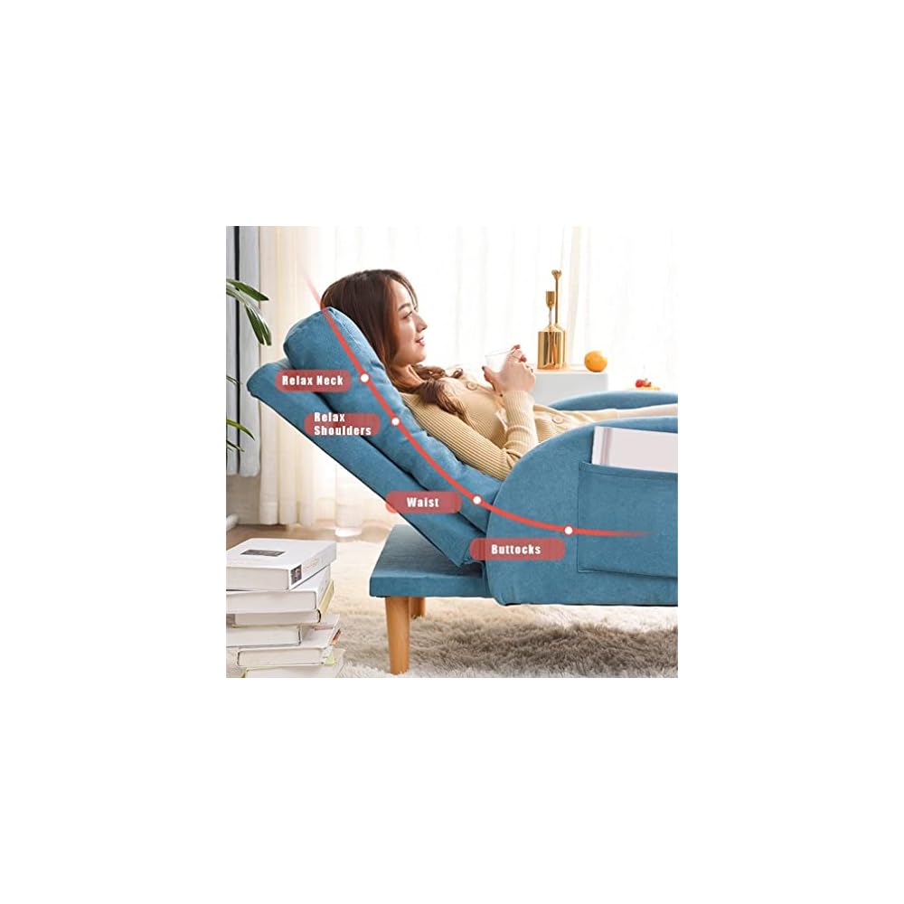 Adjustable Recliner Armchair with Footstool 3 Position Sofa Chair Bed for Living Room & Bedroom Heavy Duty Reclining Lounge Chair Supports Up to 150KG