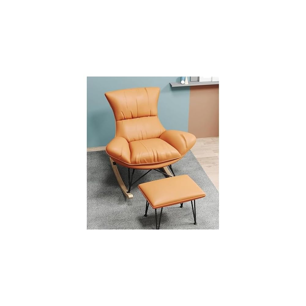 LSLYTQ Living Room Sofa Rocking Chair, Recliner Leisure Rocking Chair, Soft Rocking Chair with Footstool,Comfortable Upholstered Rocking Chair, Glider Rocker