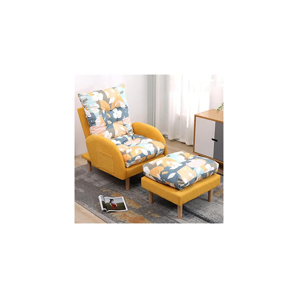 Adjustable Recliner Armchair with Footstool 3 Position Sofa Chair Bed for Living Room & Bedroom Heavy Duty Reclining Lounge Chair Supports Up to 150KG