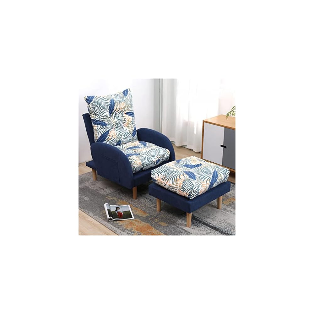 Adjustable Recliner Armchair with Footstool 3 Position Sofa Chair Bed for Living Room & Bedroom Heavy Duty Reclining Lounge Chair Supports Up to 150KG