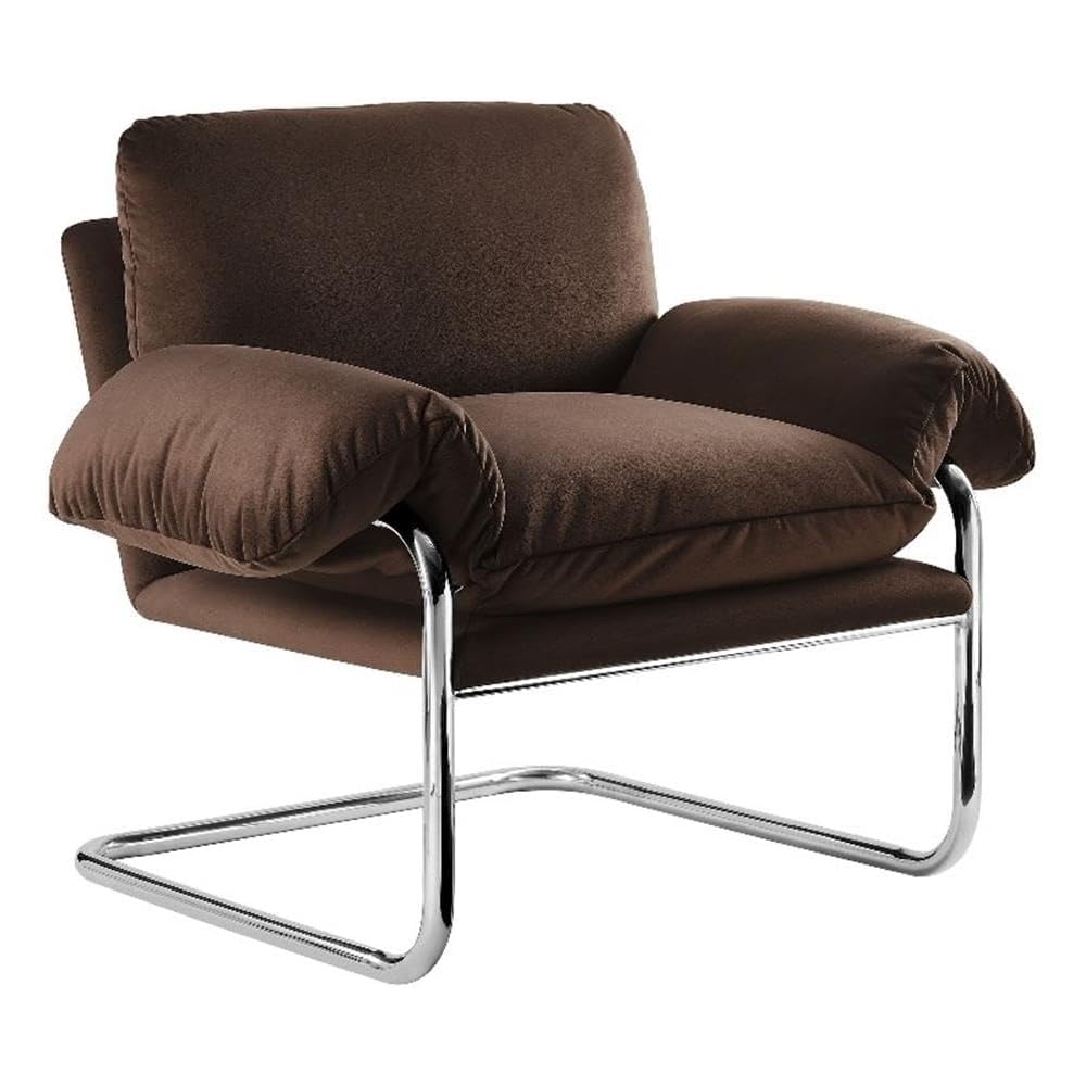 Modway Ansel Performance Velvet Accent Chair in Chocolate Brown - Stain-Resistant Velvet Lounge Chair for Living Room, Bedroom - Corner Reading Chair with Arms and Removable Cushions