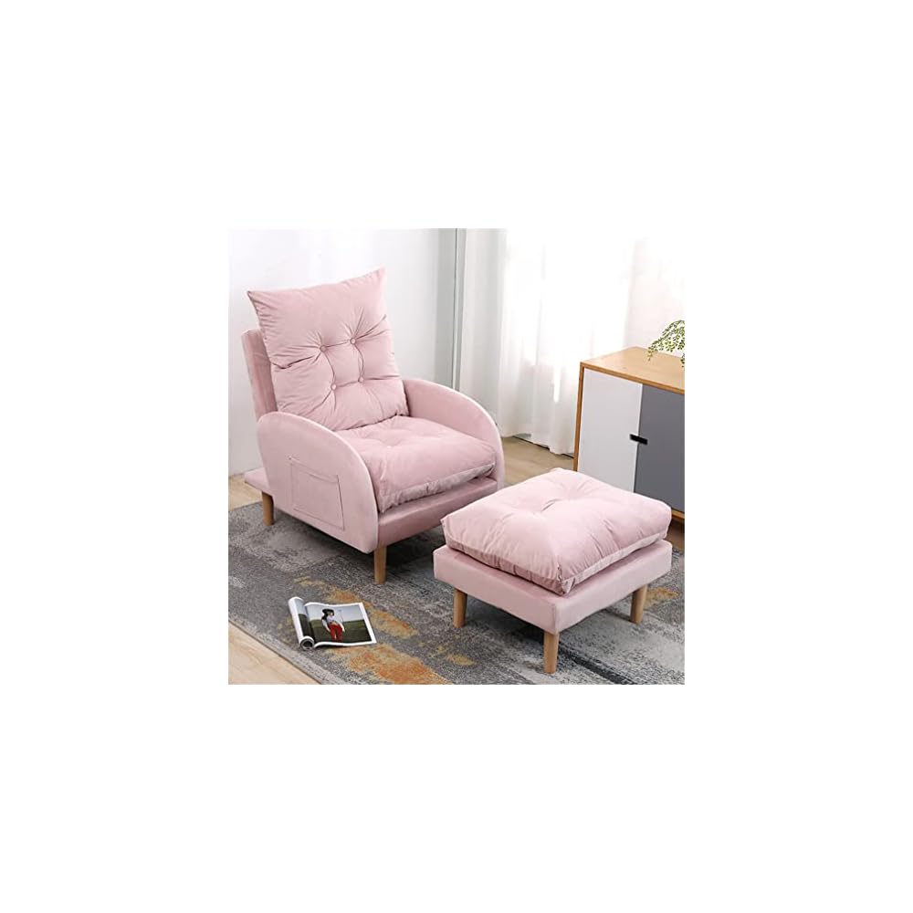 Adjustable Recliner Armchair with Footstool 3 Position Sofa Chair Bed for Living Room & Bedroom Heavy Duty Reclining Lounge Chair Supports Up to 150KG