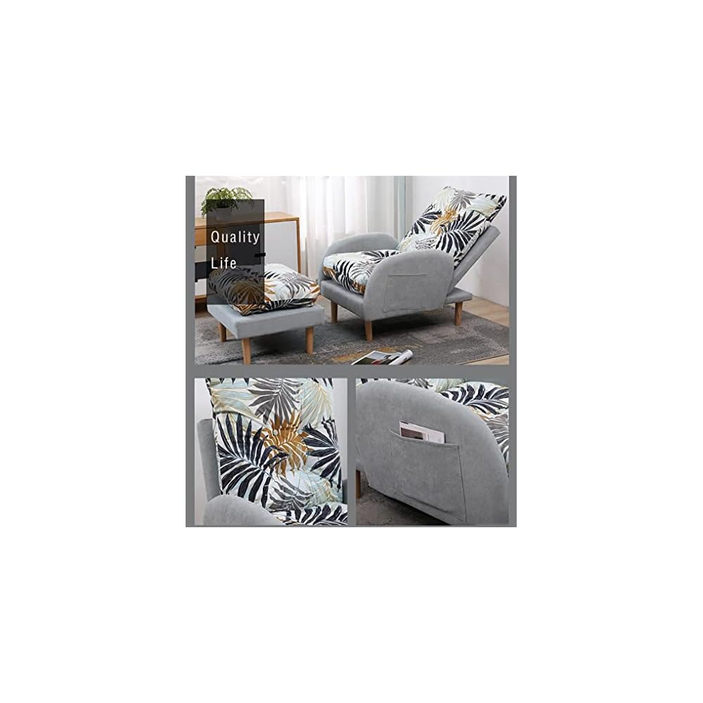 Adjustable Recliner Armchair with Footstool 3 Position Sofa Chair Bed for Living Room & Bedroom Heavy Duty Reclining Lounge Chair Supports Up to 150KG