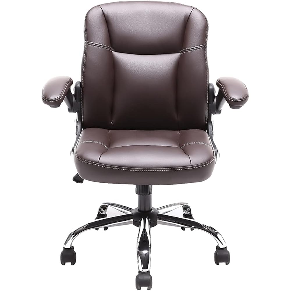 Home Office Chairs Leather offce Chair with Wheels Swivels(E)