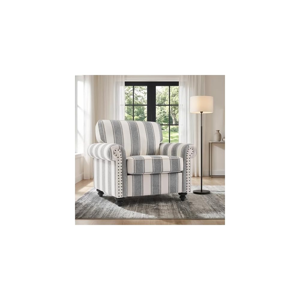 Folral Accent Chairs Set of 2, Comfy Reading Armchair, Black