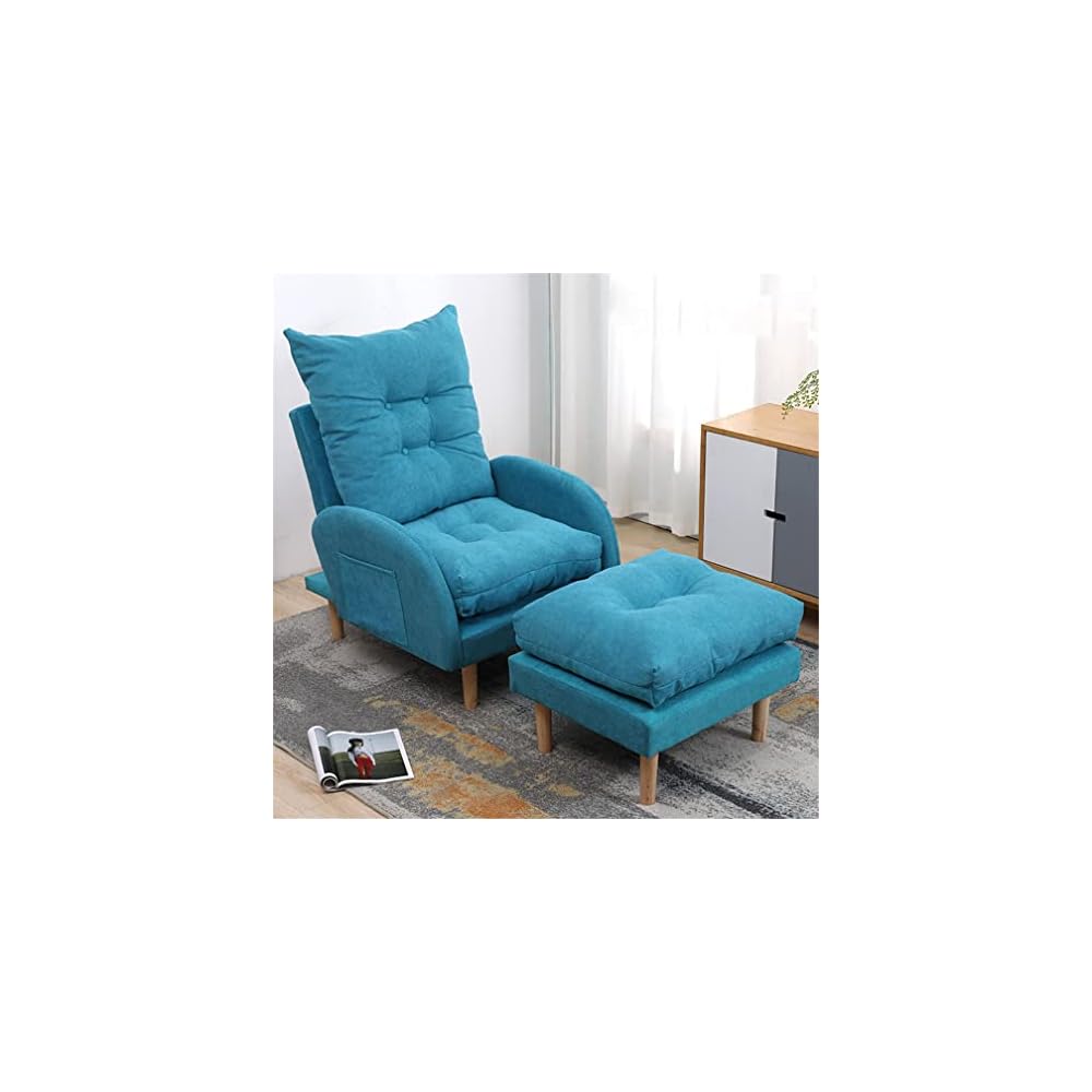 Adjustable Recliner Armchair with Footstool 3 Position Sofa Chair Bed for Living Room & Bedroom Heavy Duty Reclining Lounge Chair Supports Up to 150KG