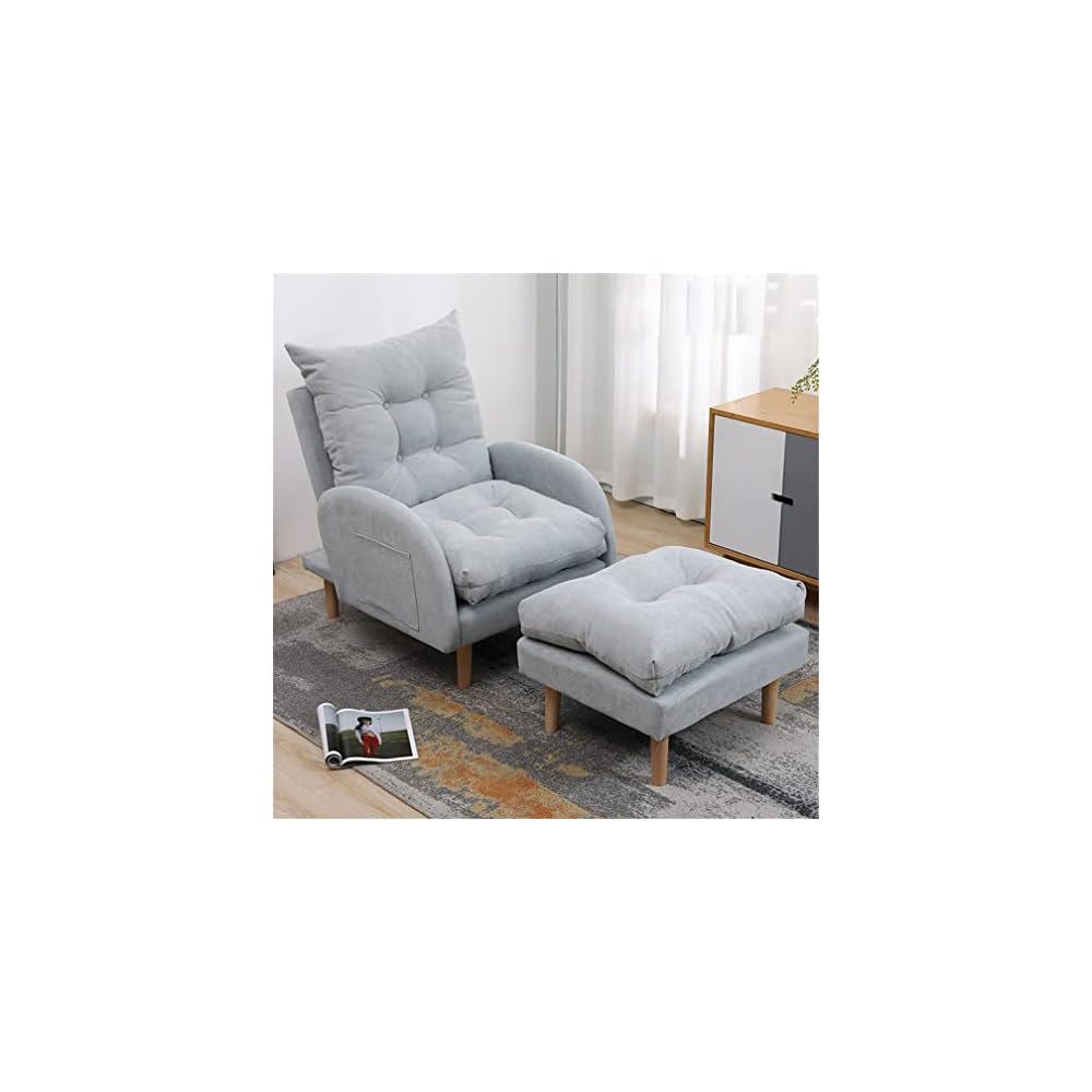 Adjustable Recliner Armchair with Footstool 3 Position Sofa Chair Bed for Living Room & Bedroom Heavy Duty Reclining Lounge Chair Supports Up to 150KG