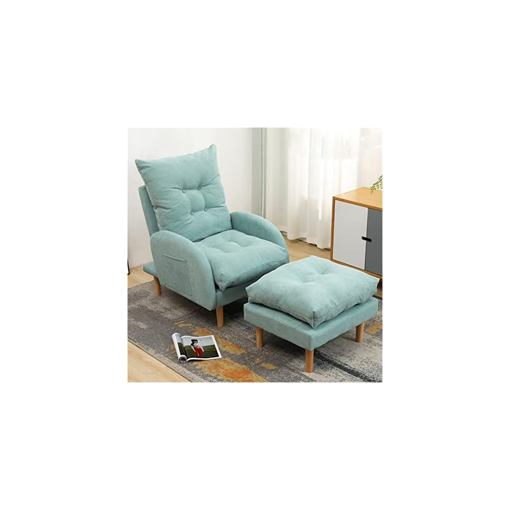 Adjustable Recliner Armchair with Footstool 3 Position Sofa Chair Bed for Living Room & Bedroom Heavy Duty Reclining Lounge Chair Supports Up to 150KG