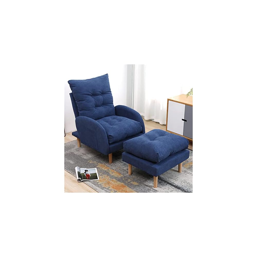Adjustable Recliner Armchair with Footstool 3 Position Sofa Chair Bed for Living Room & Bedroom Heavy Duty Reclining Lounge Chair Supports Up to 150KG