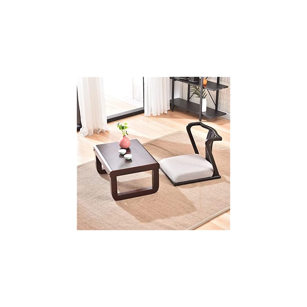 Padded Floor Tatami Chair with Back Support for Video-Gaming Reading Watching Tv Living Room Wooden