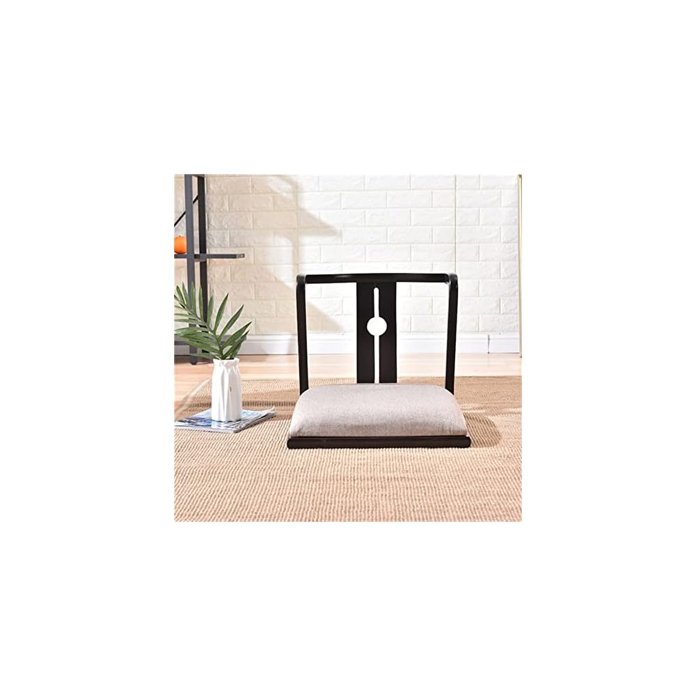 Padded Floor Tatami Chair with Back Support for Video-Gaming Reading Watching Tv Living Room Wooden