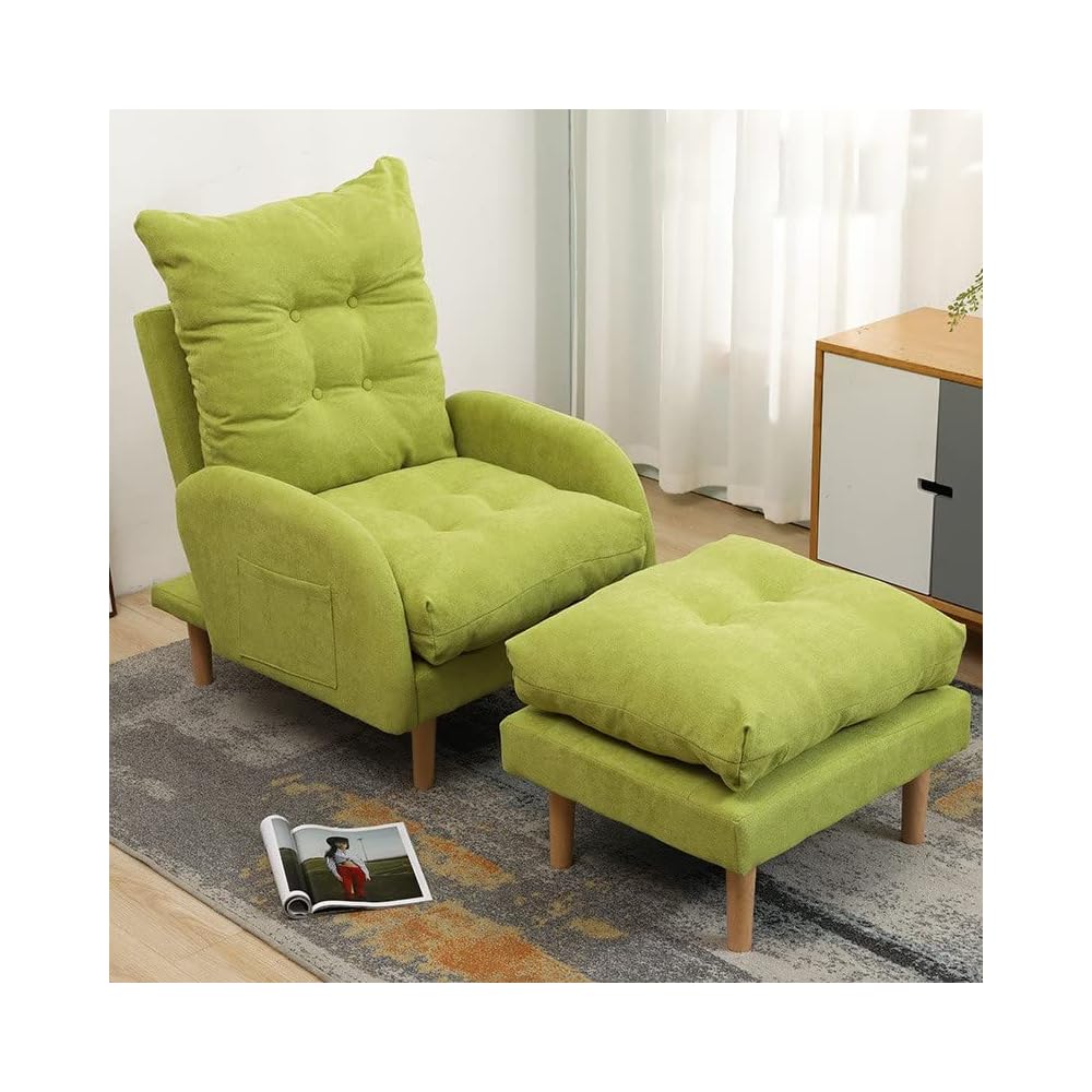 Adjustable Recliner Armchair with Footstool 3 Position Sofa Chair Bed for Living Room & Bedroom Heavy Duty Reclining Lounge Chair Supports Up to 150KG