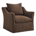 Modway Somerset Modern Slipcovered Linen Blend Accent Chair in Cocoa – Deep Seat Upholstered Armchair with Sloped Arms – Contemporary Fabric Living Room Chair