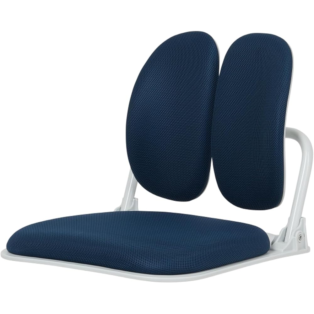 Ergonomic Dual-Backrests Floor Chair with Back Support (Blue)