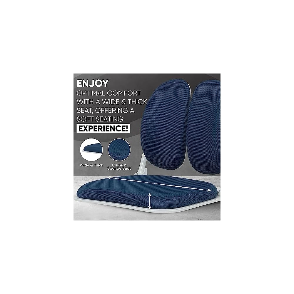 Ergonomic Dual-Backrests Floor Chair with Back Support (Blue)