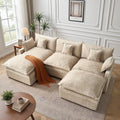 108 Inch U Shaped Cloud Couch, Chenille Modular Sectional Sofa