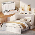 White Murphy Bed Cabinet Full, Space Saving Hideaway Bed