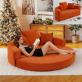 Convertible Sofa Bed, 67" Futon Boneless Couch Pull-Out, Orange