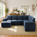 Modular Sectional Sleeper Sofa with Pull Out Bed, U Shaped Couch